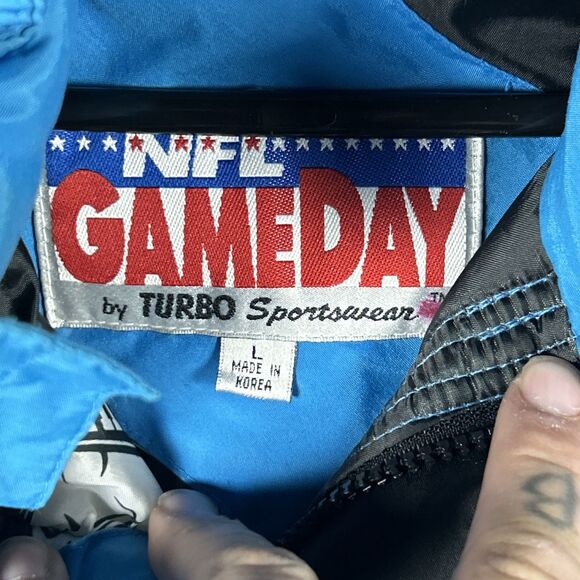 Vintage Carolina Panthers NFL Gameday Turbo Sportswear Puffer Jacket Zipper L - Picture 4 of 14